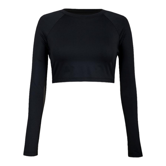 Tail Activewear Sasha Long Sleeve Black Crop Top Size Medium NWT - Picture 3 of 10